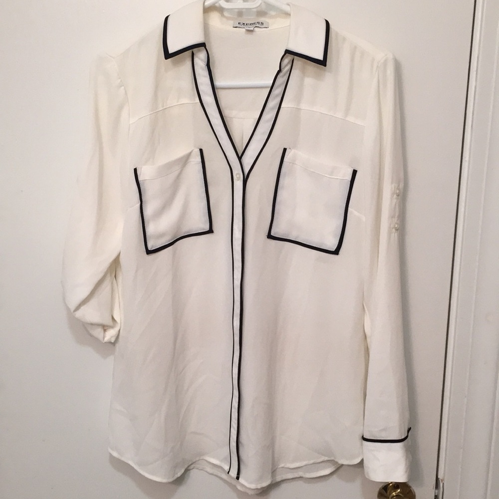 Express Portofino Shirt white and black size M